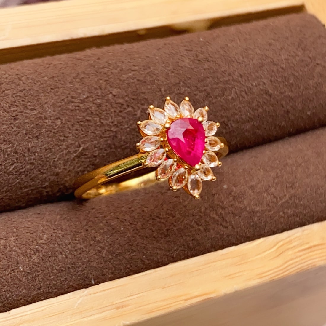 14k Gold 0.55 Ct Natural Ruby & Sapphire Ring - 3