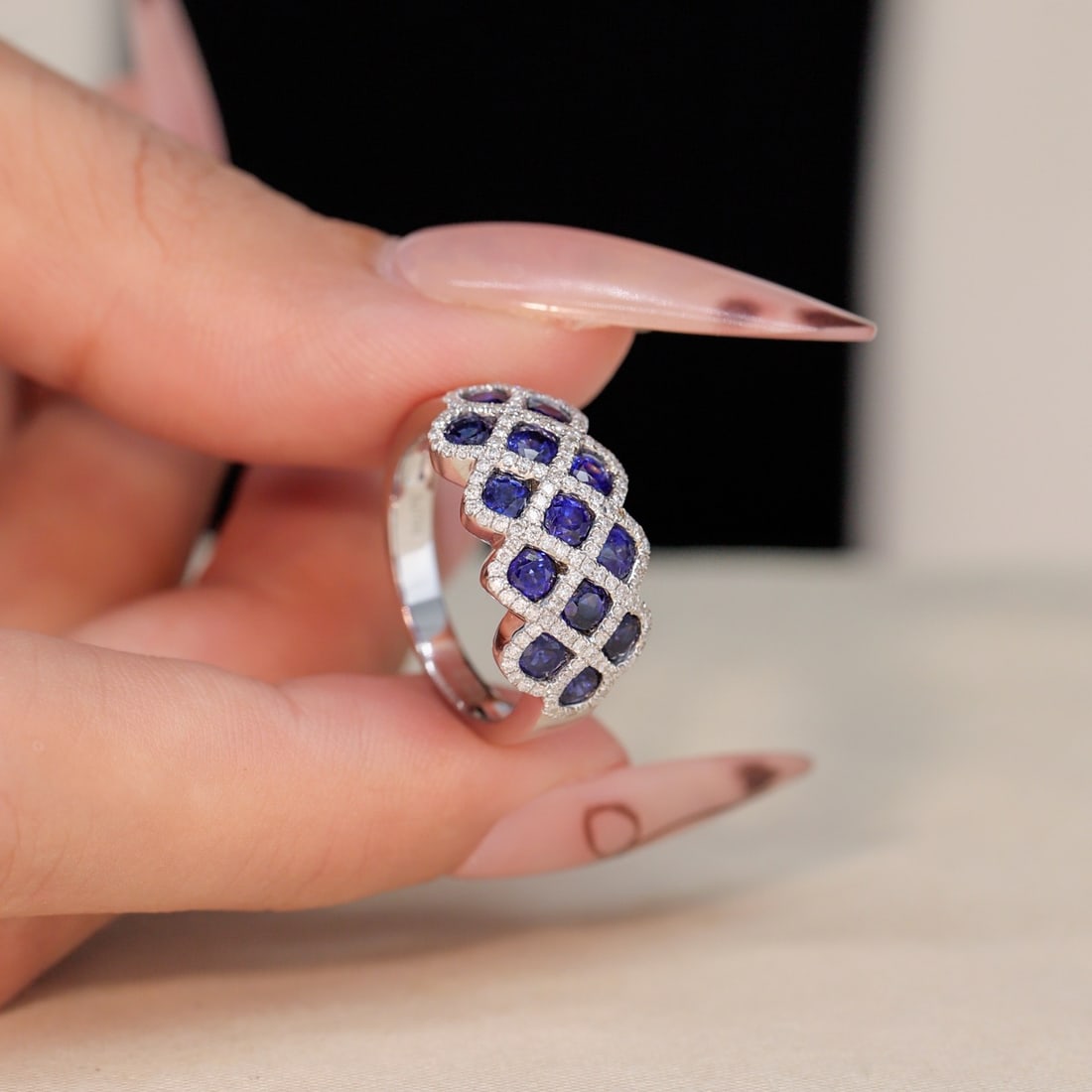 14k Gold 2.50 Ctw Natural Sapphire & Diamond Ring - 6