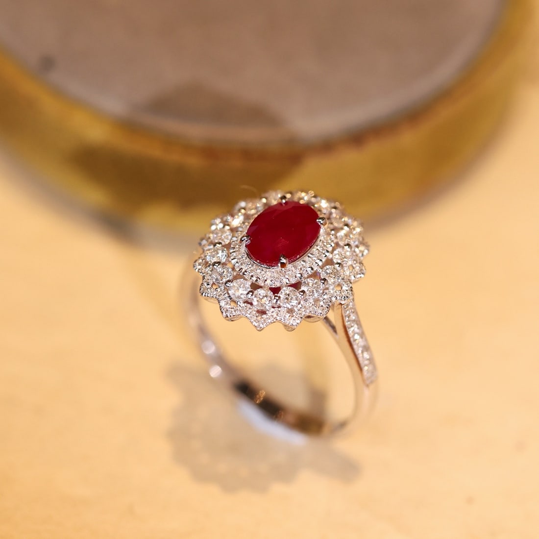 14k Gold 2.09 Ctw Vivid Red Natural Ruby & Diamond Ring - 3