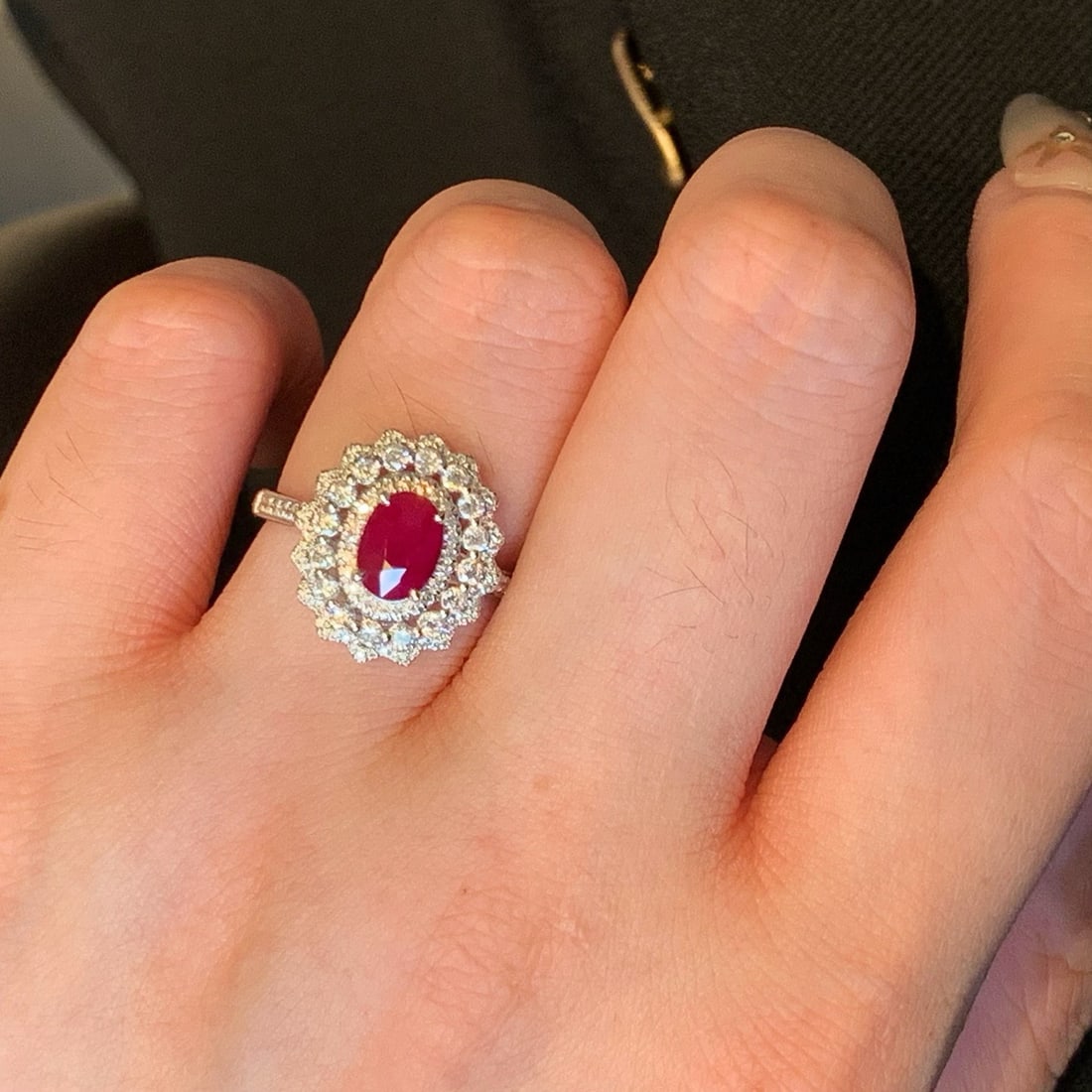 14k Gold 2.09 Ctw Vivid Red Natural Ruby & Diamond Ring - 4