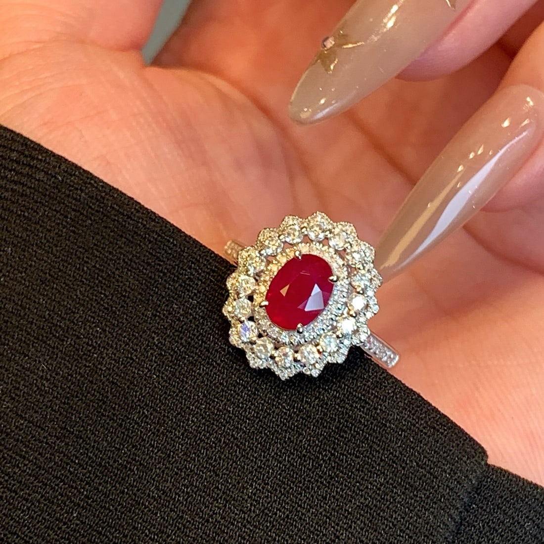 14k Gold 2.09 Ctw Vivid Red Natural Ruby & Diamond Ring - 6