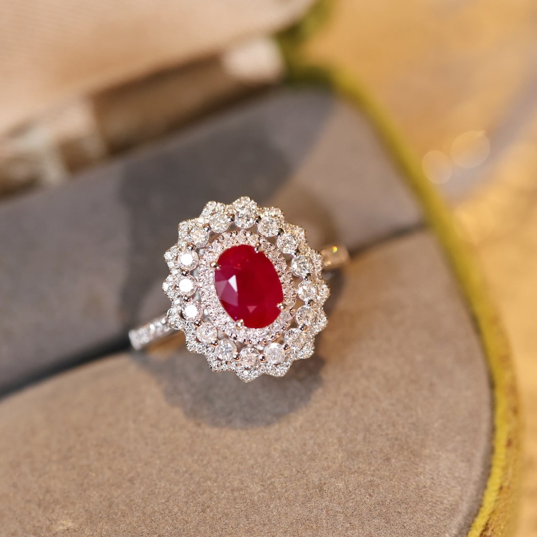 14k Gold 2.09 Ctw Vivid Red Natural Ruby & Diamond Ring - 8