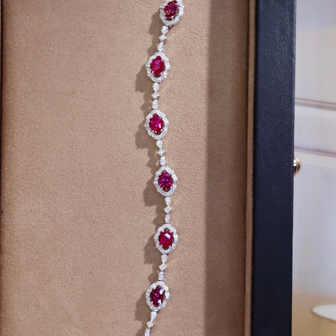 14k Gold 5.64 Ctw Natural Ruby & Diamond Bracelet - 3