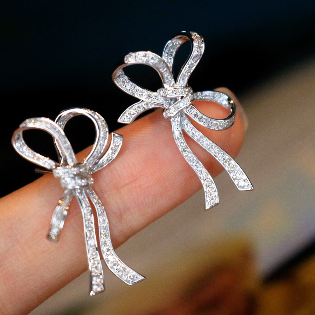 14k Gold 0.66 Ct Natural H Diamond Earrings - 2