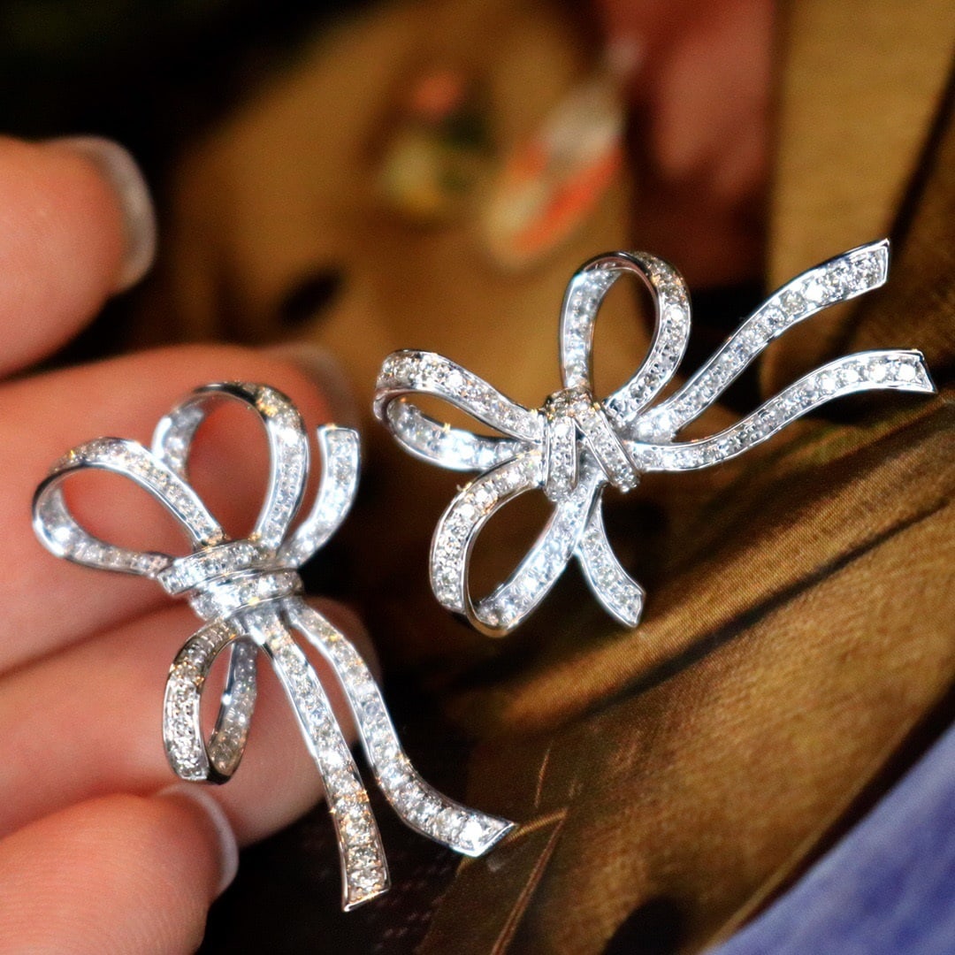 14k Gold 0.66 Ct Natural H Diamond Earrings - 6