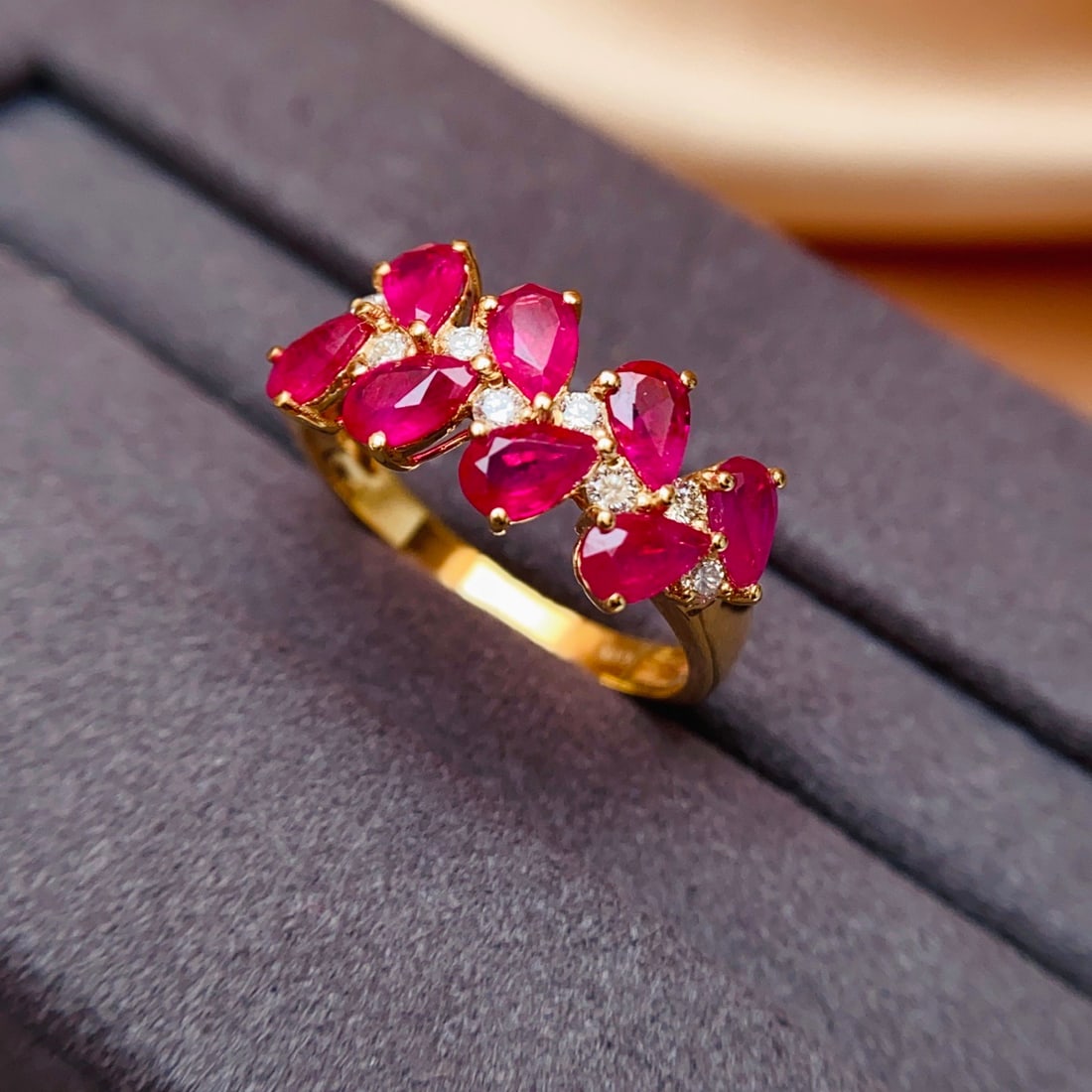 14k Gold 2.55 Ct Natural Ruby & Diamond Ring - 3