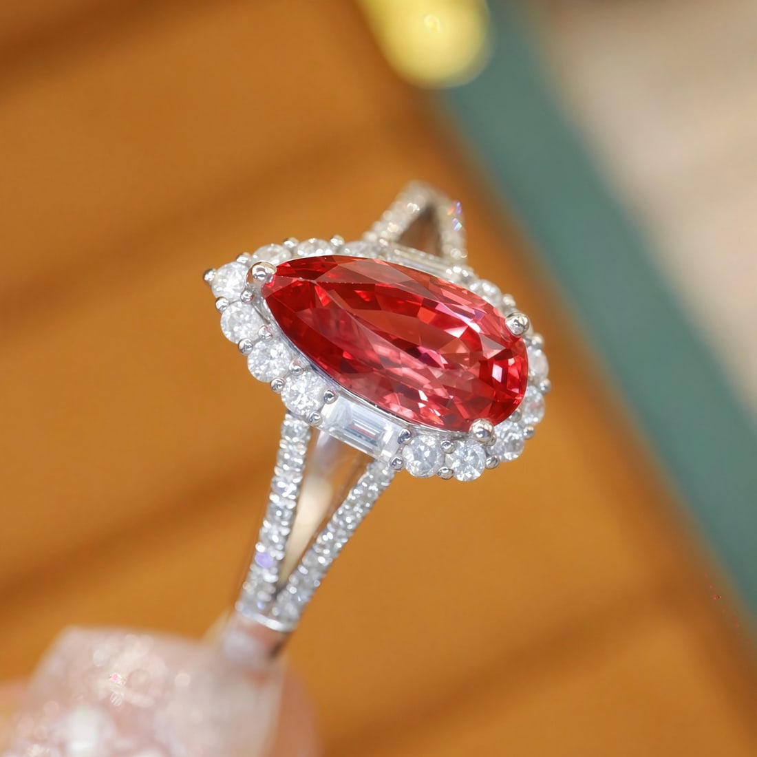 14k Gold 1.52 Ctw Natural Spinel & Diamond Ring - 2