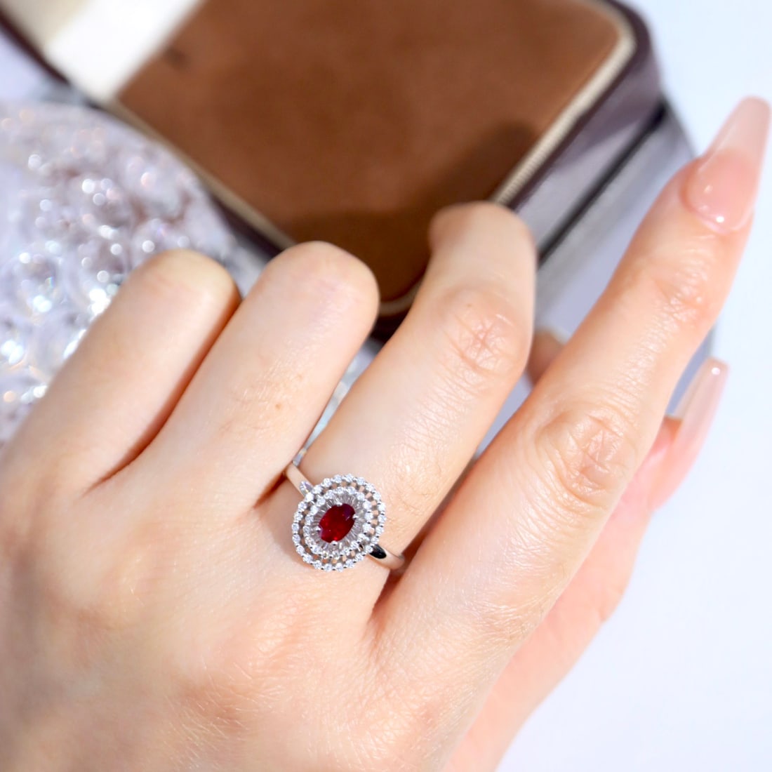 14k Gold 0.66 Ctw Vivid Red Natural Ruby & Diamond Ring - 4