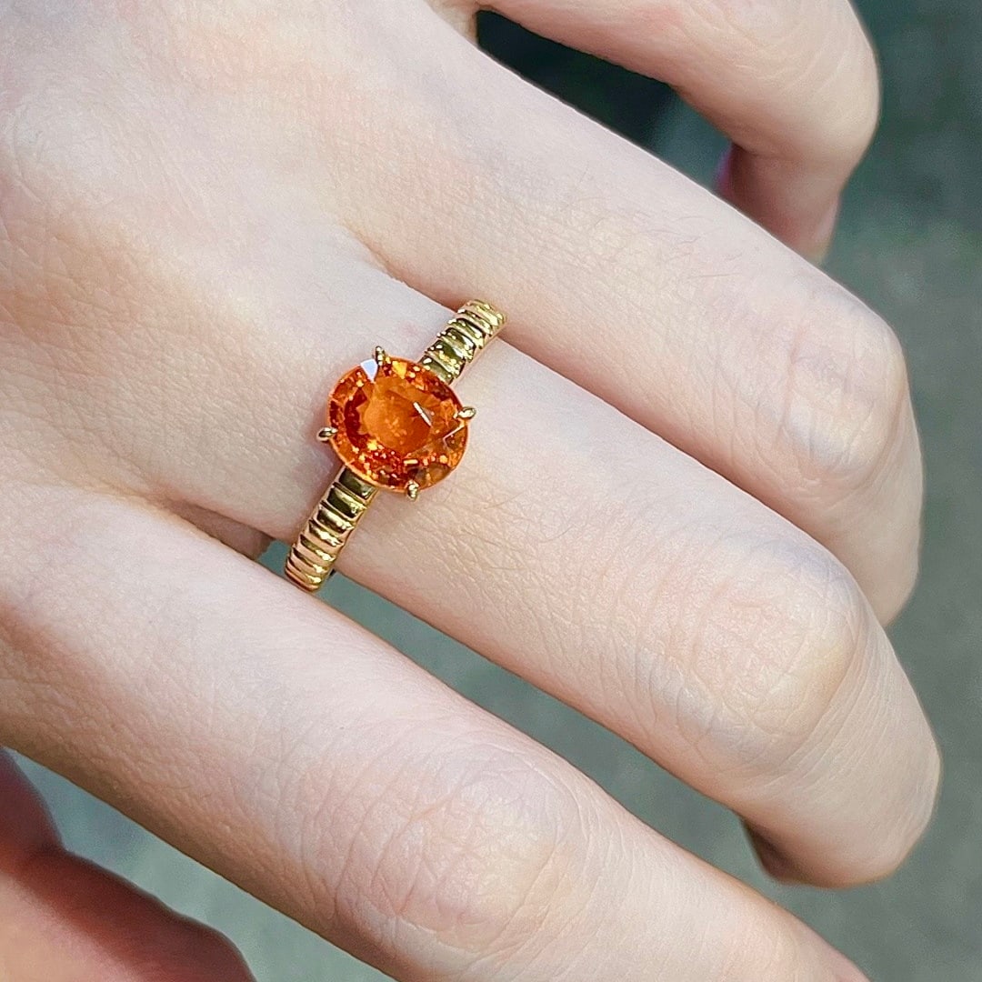 14k Gold 2.01 Ct Natural Spessartine Ring - 5