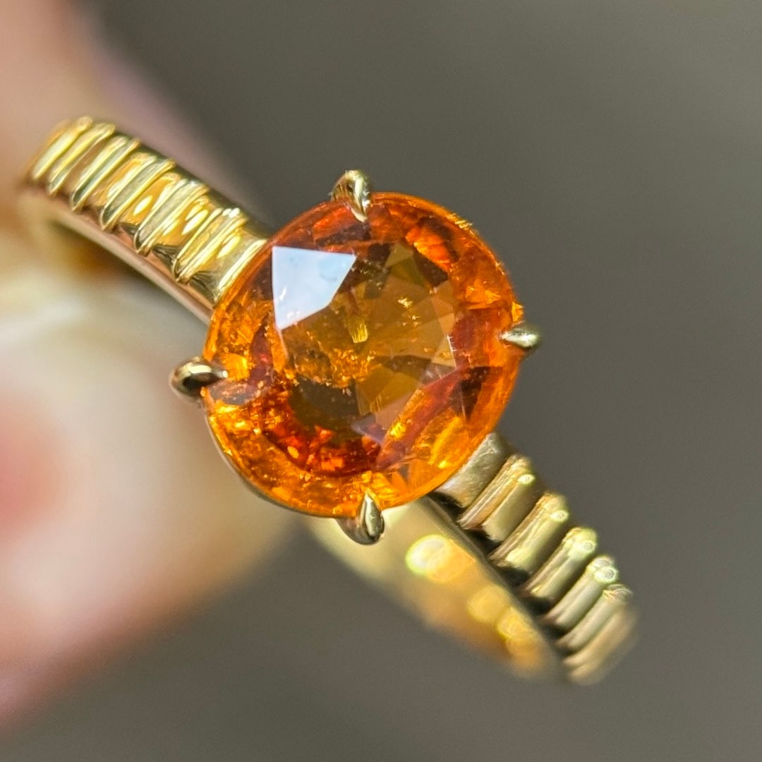 14k Gold 2.01 Ct Natural Spessartine Ring - 6