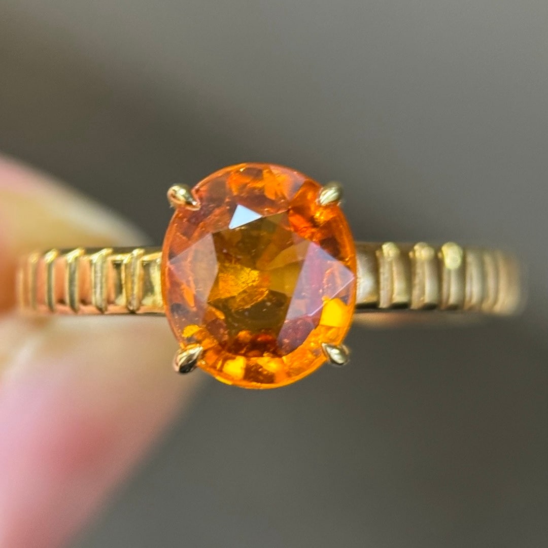 14k Gold 2.01 Ct Natural Spessartine Ring - 9