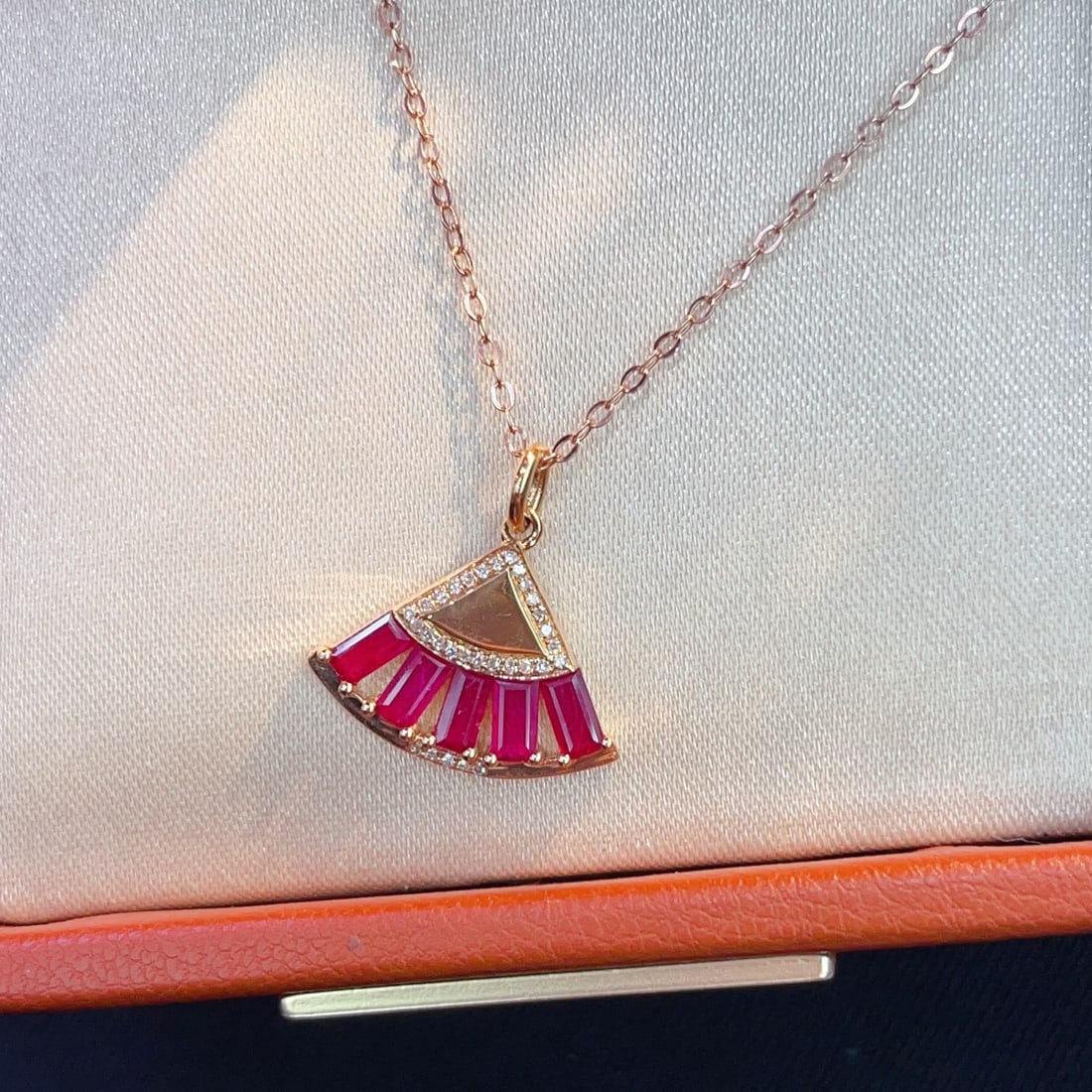 14k Gold 1.00 Ct Natural Ruby & Diamond Pendant( Without Chain ) - 4