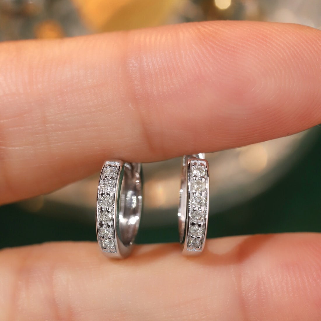 14k Gold 0.18 Ct Natural H Diamond Earrings - 3