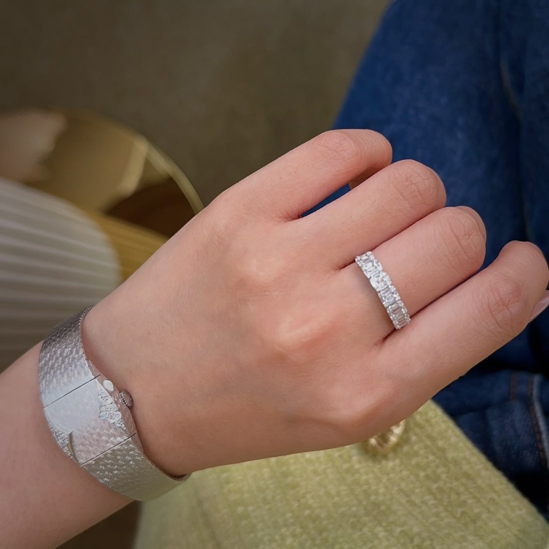 14k Gold 0.35 Ct Natural H Diamond Ring - 4