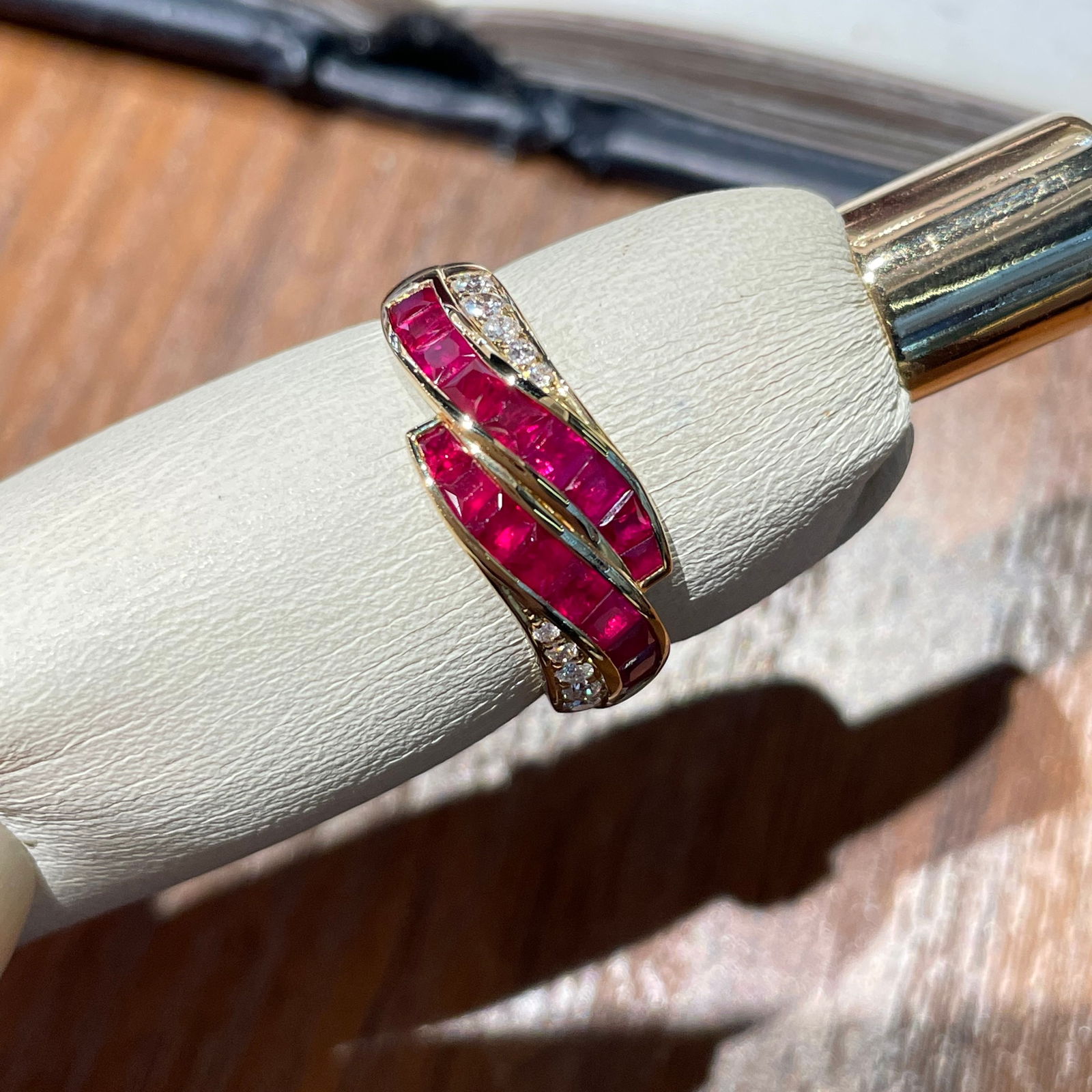14k Gold 1 Ct Natural Ruby & Diamond Ring - 8