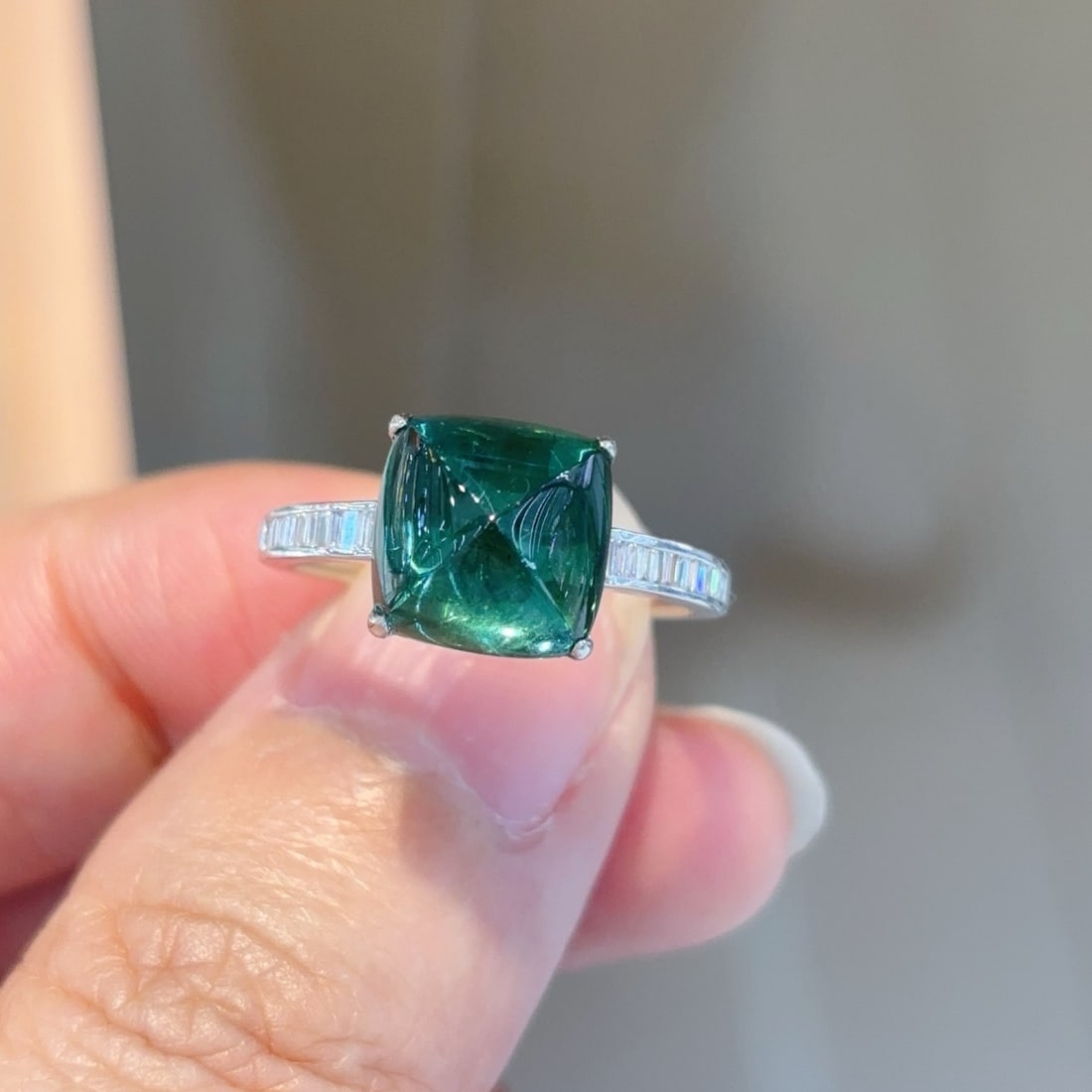 14k Gold 4.75 Ct Natural Tourmaline & Diamond Ring - 2