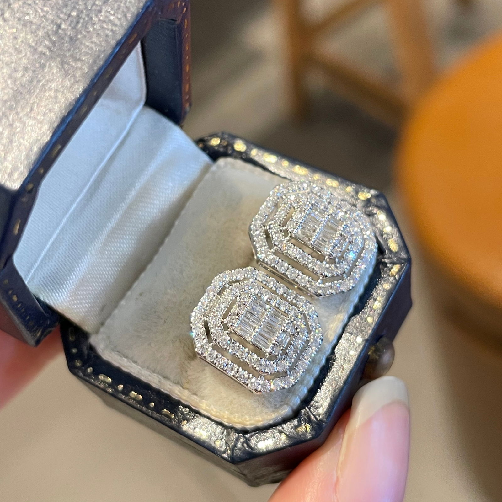 14k Gold 0.62 Ct Natural H Diamond Earrings - 2