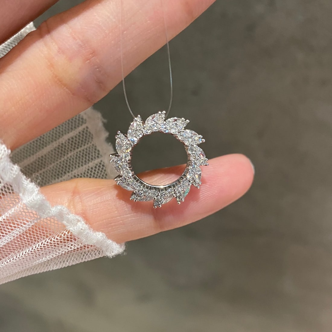 14k Gold 1 Ct Natural H Diamond Pendant( Without Chain ) - 2