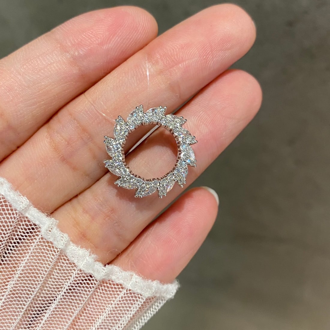 14k Gold 1 Ct Natural H Diamond Pendant( Without Chain ) - 3