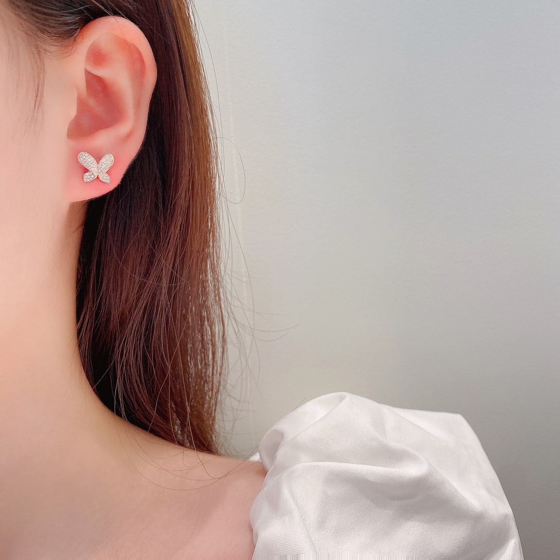 14k Gold 0.40 Ct Natural H Diamond Earrings - 4