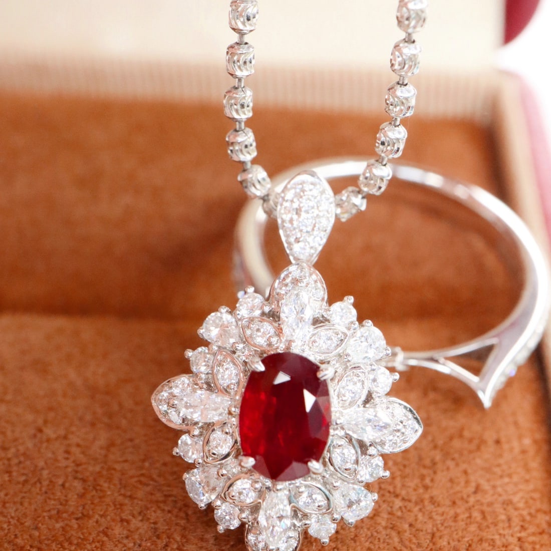 14k Gold 1.68 Ctw Natural Ruby & Diamond Ring/pendant( Without Chain ) - 3