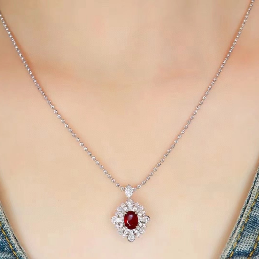 14k Gold 1.68 Ctw Natural Ruby & Diamond Ring/pendant( Without Chain ) - 5