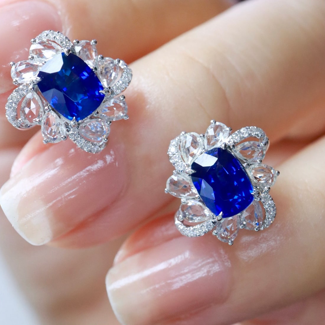 14k Gold 3.36 Ctw Natural Sapphire & Sapphire Earrings - 3