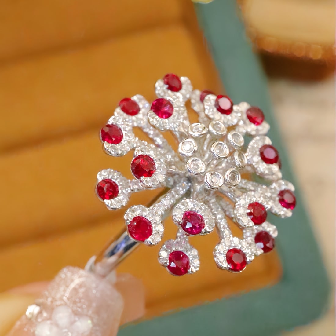 14k Gold 1.81 Ctw Natural Ruby & Diamond Ring - 2