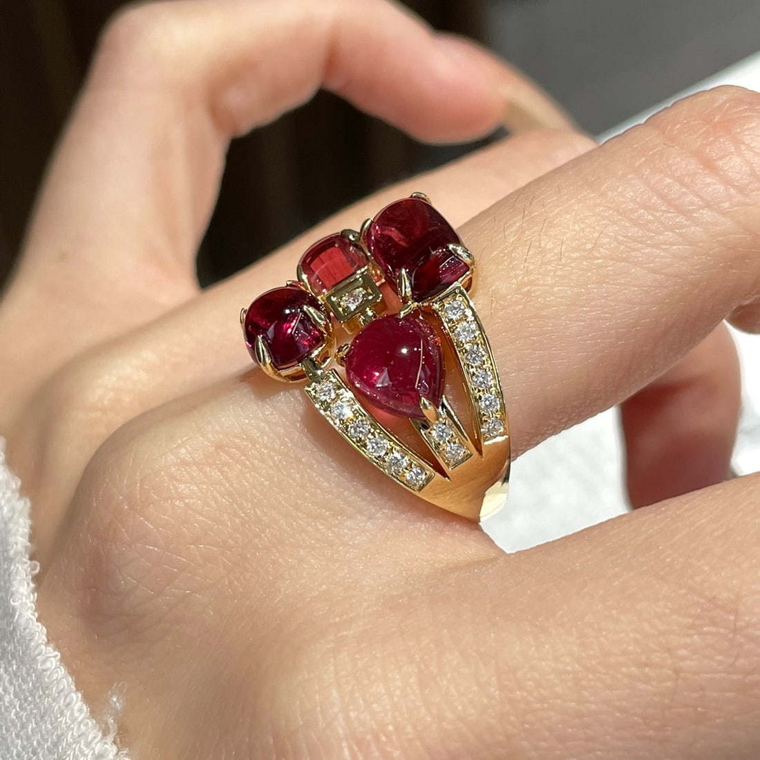 14k Gold 4 Ct Natural Tourmaline & Diamond Ring - 7