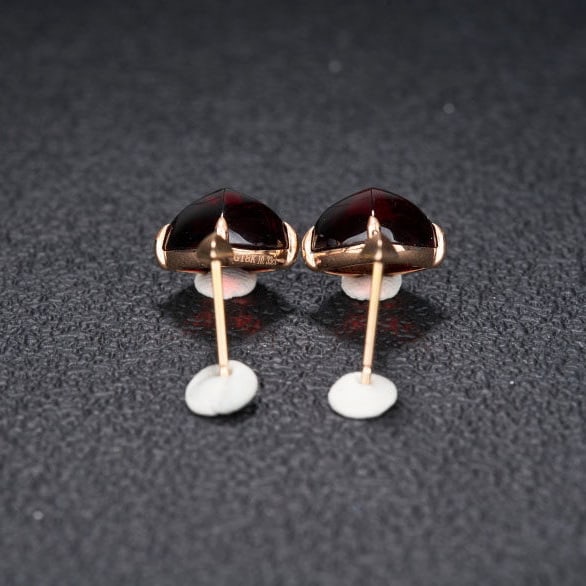 14k Gold 10.33 Ct Natural Garnet Earrings - 5