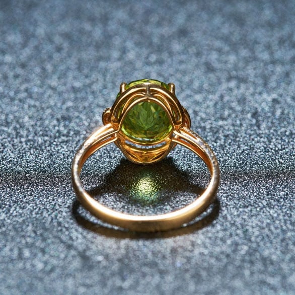 14k Gold 3.7 Ct Natural Tourmaline & Diamond Ring - 5