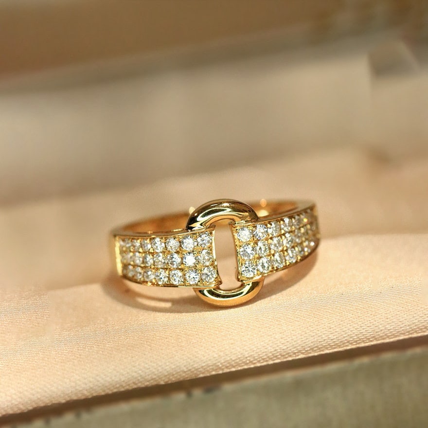 14k Gold 0.5 Ct Natural H Diamond Ring - 4