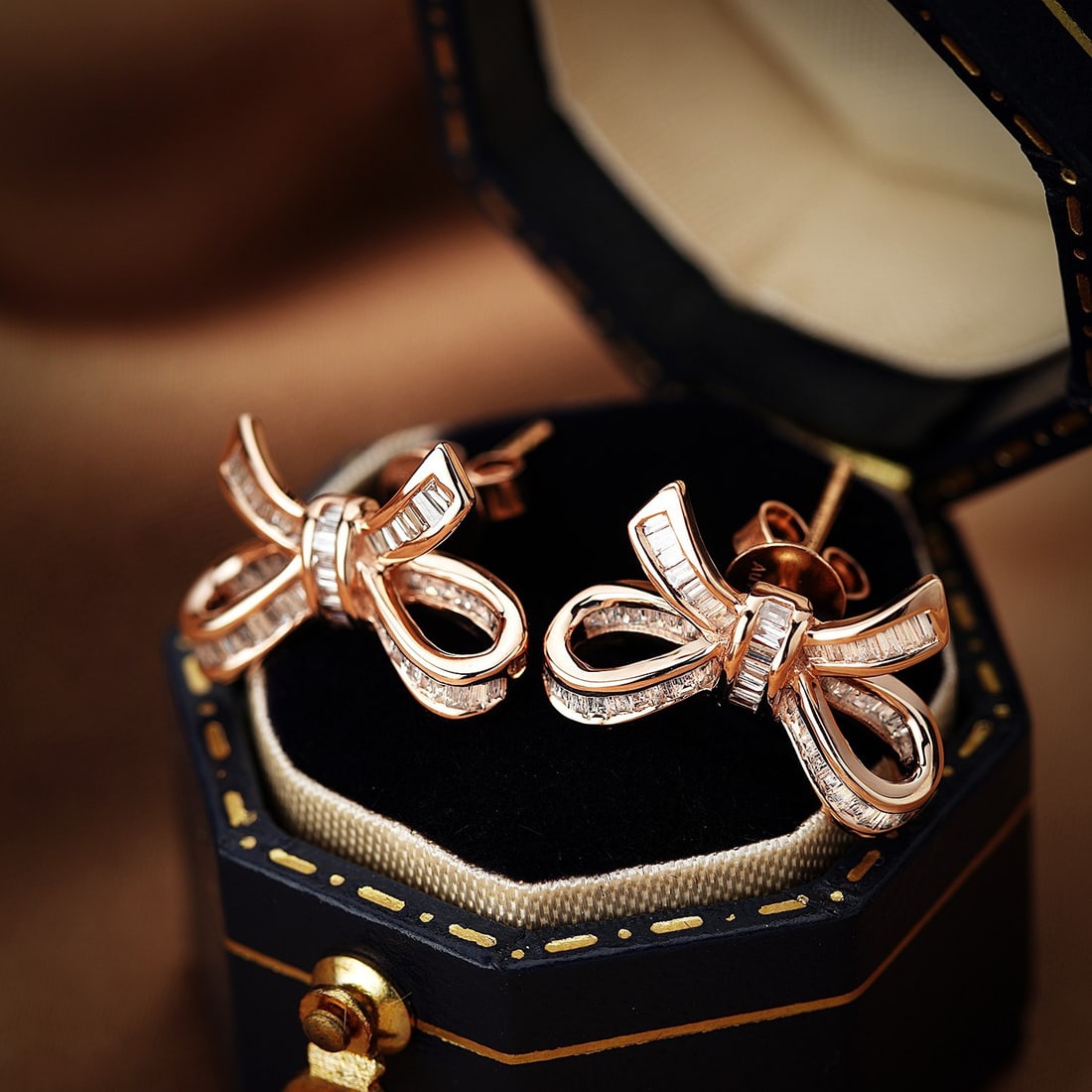 14k Gold 0.42 Ct Natural H Diamond Earrings - 2