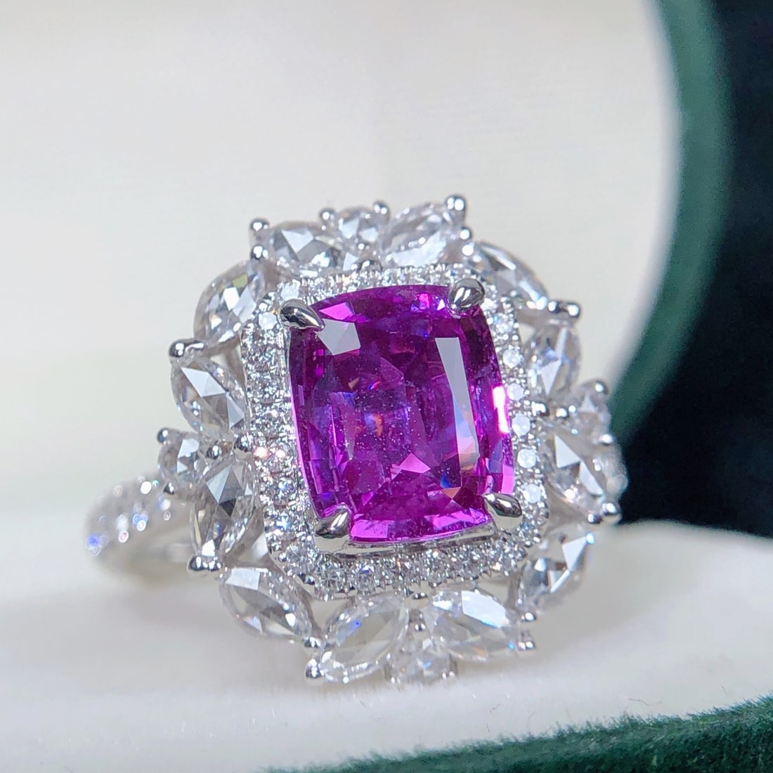 14k Gold 3.16 Ctw Natural Sapphire & Diamond Ring/pendant( Without Chain ) - 2