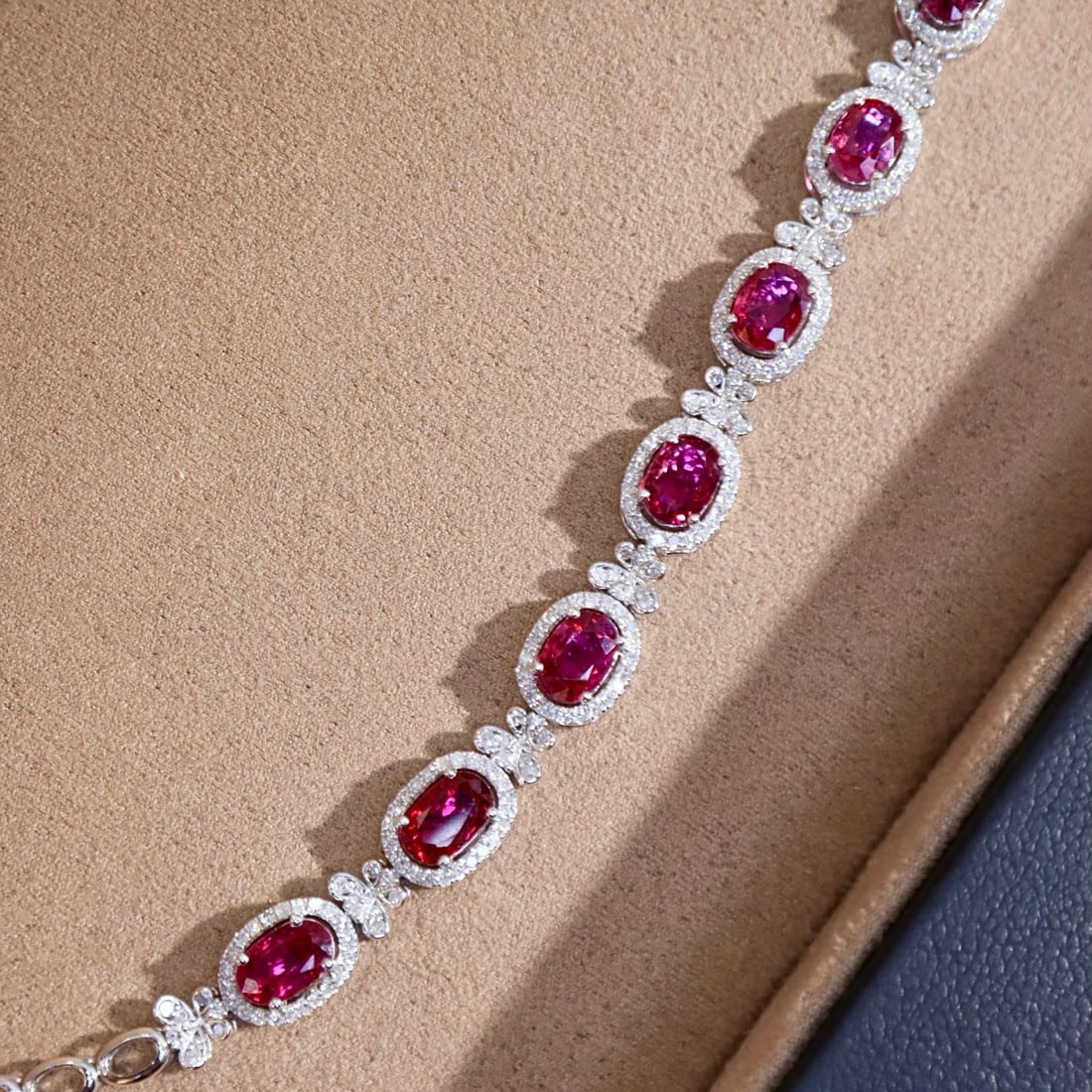 14k Gold 5.94 Ctw Natural Ruby & Diamond Bracelet - 3