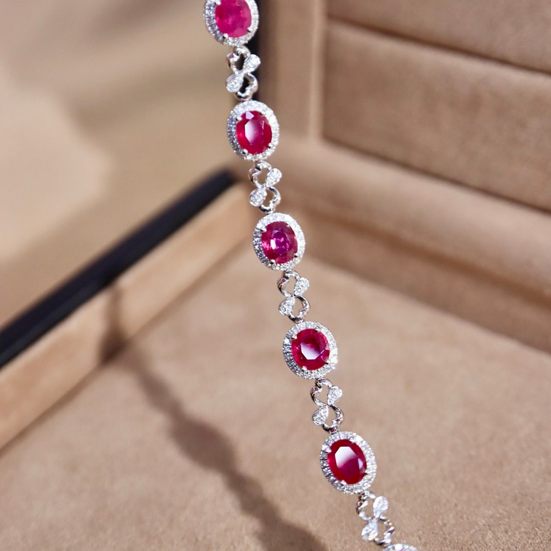 14k Gold 5.85 Ctw Natural Ruby & Diamond Bracelet - 2