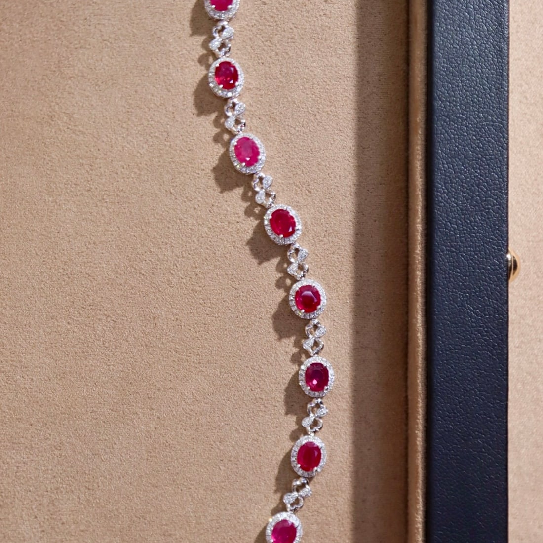 14k Gold 5.85 Ctw Natural Ruby & Diamond Bracelet - 8