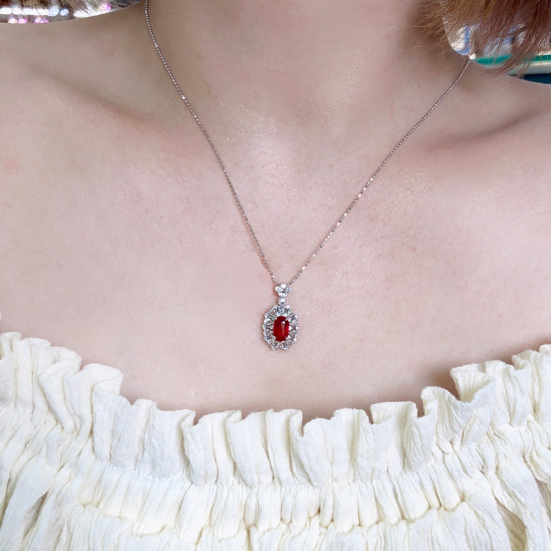 14k Gold 2.08 Ctw Natural Ruby & Diamond Pendant( Without Chain ) - 6