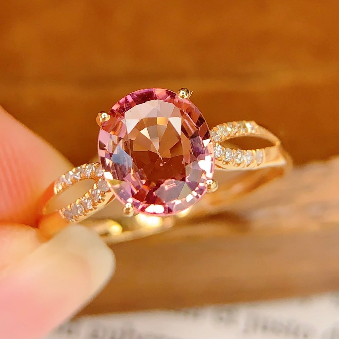 14k Gold 2.2 Ct Natural Tourmaline & Diamond Ring - 4