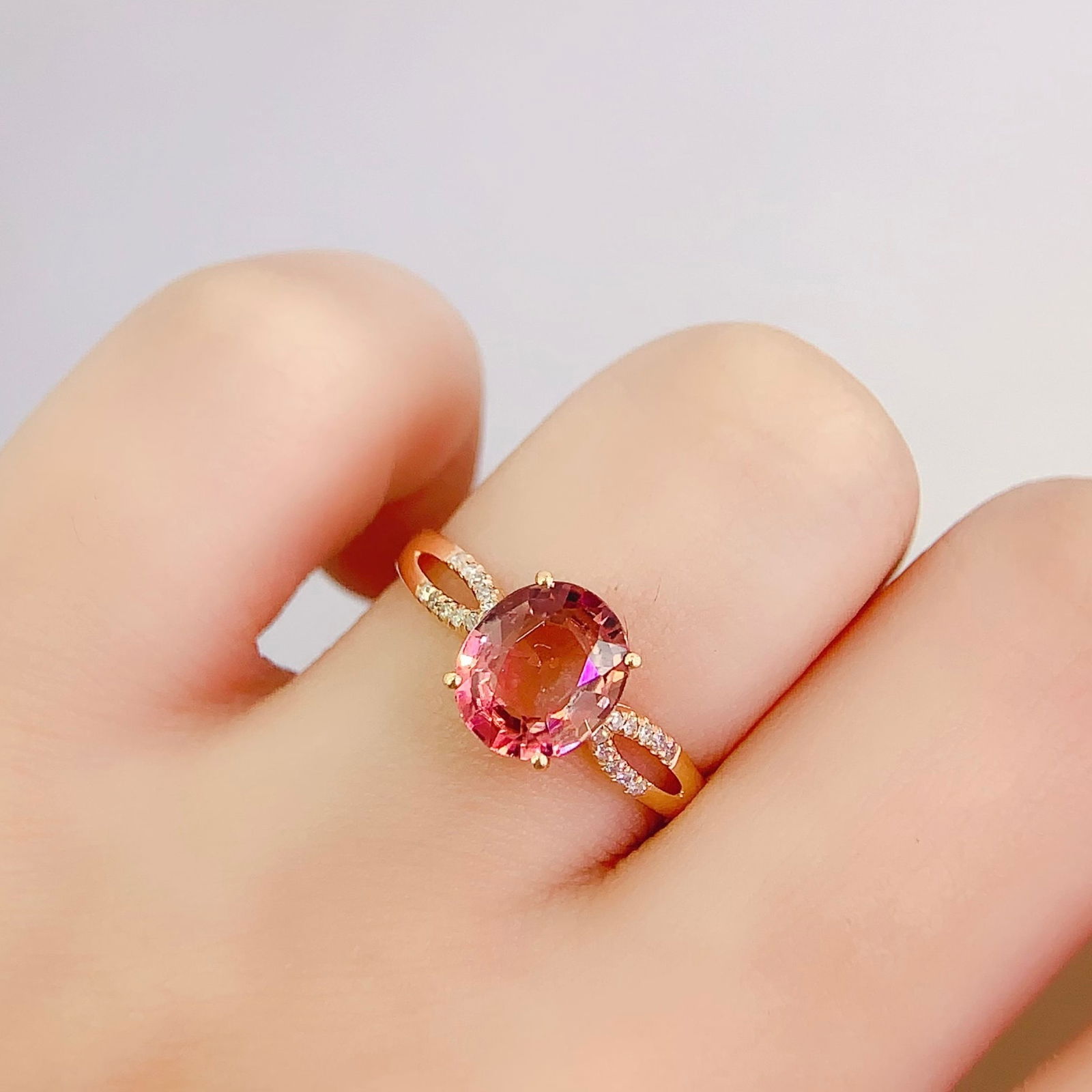 14k Gold 2.2 Ct Natural Tourmaline & Diamond Ring - 6