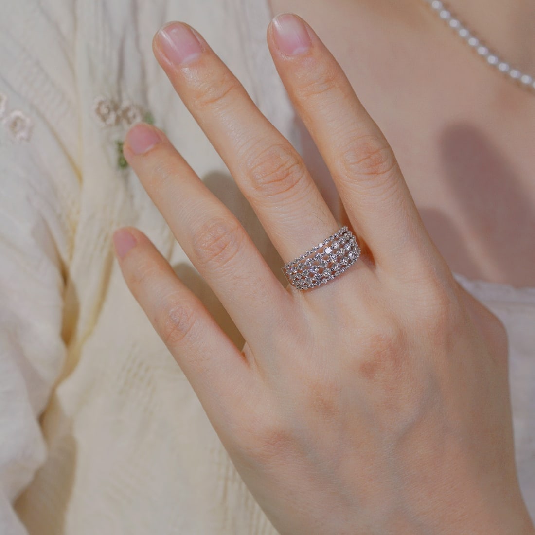 14k Gold 1.30 Ct Natural H Diamond Ring - 4