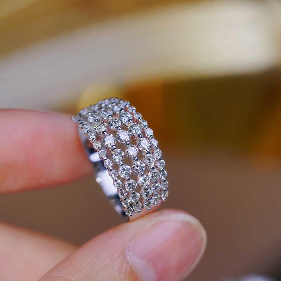 14k Gold 1.30 Ct Natural H Diamond Ring - 7