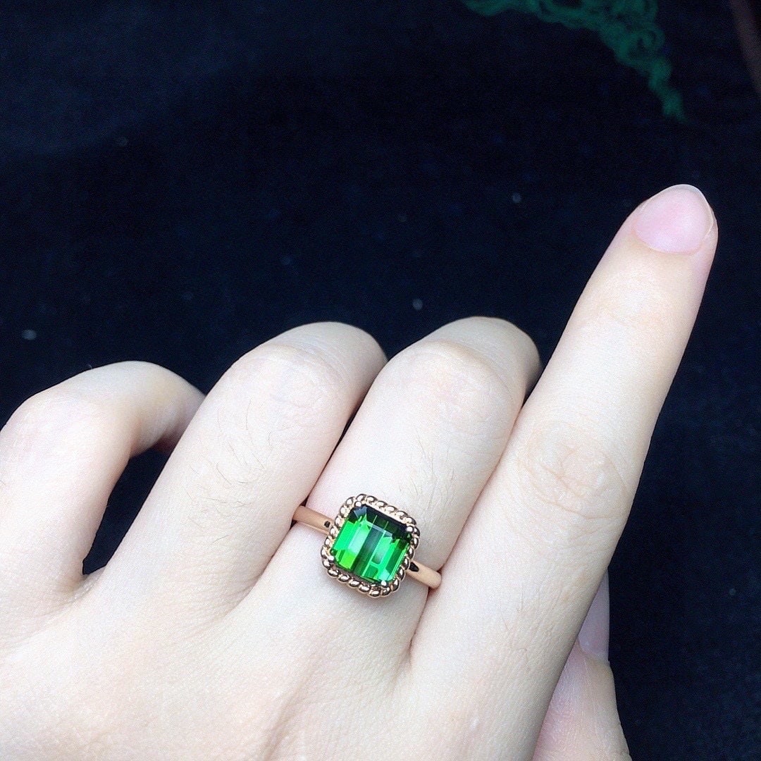 14k Gold 2.45 Ct Natural Tourmaline Ring - 4