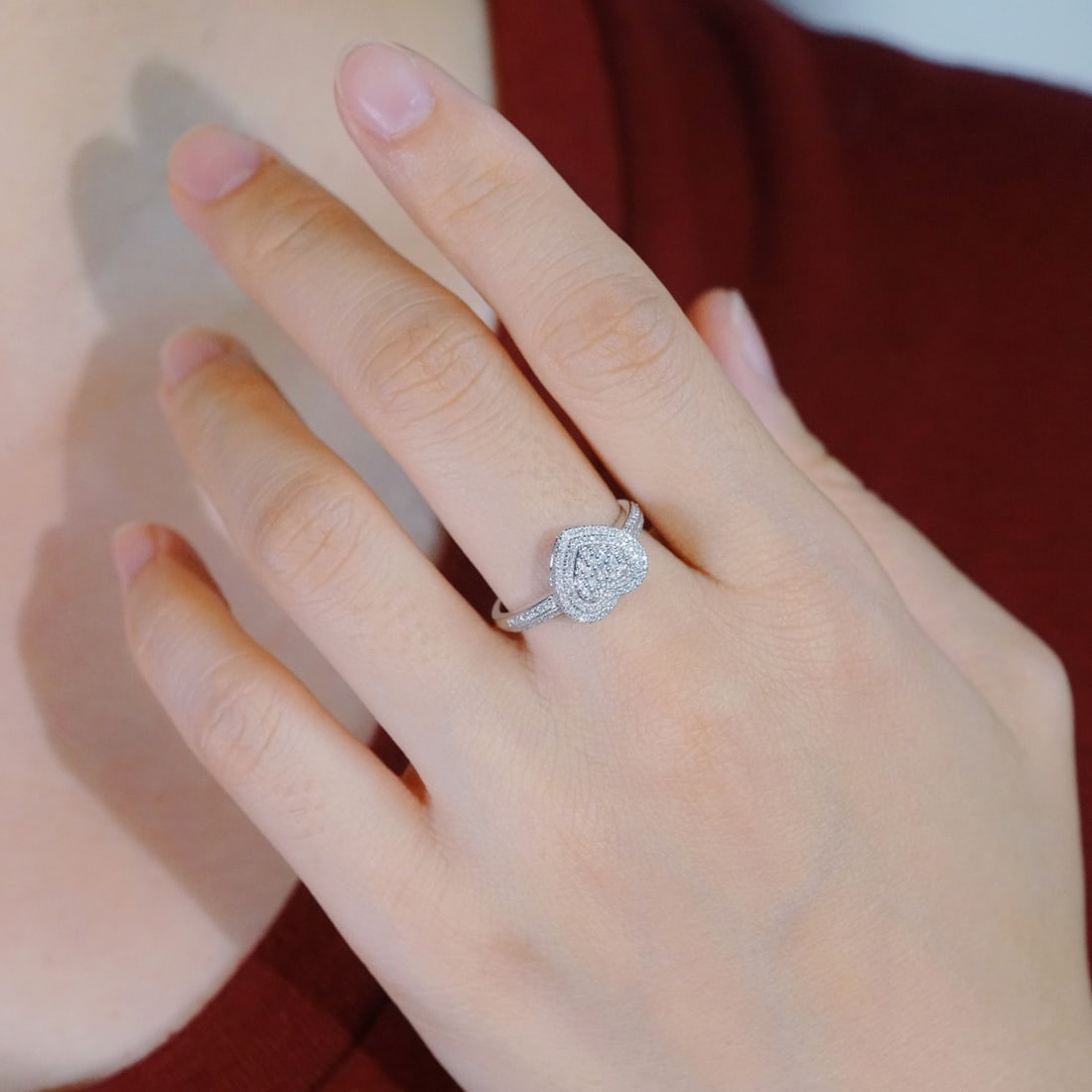 14k Gold 0.30 Ct Natural H Diamond Ring - 3