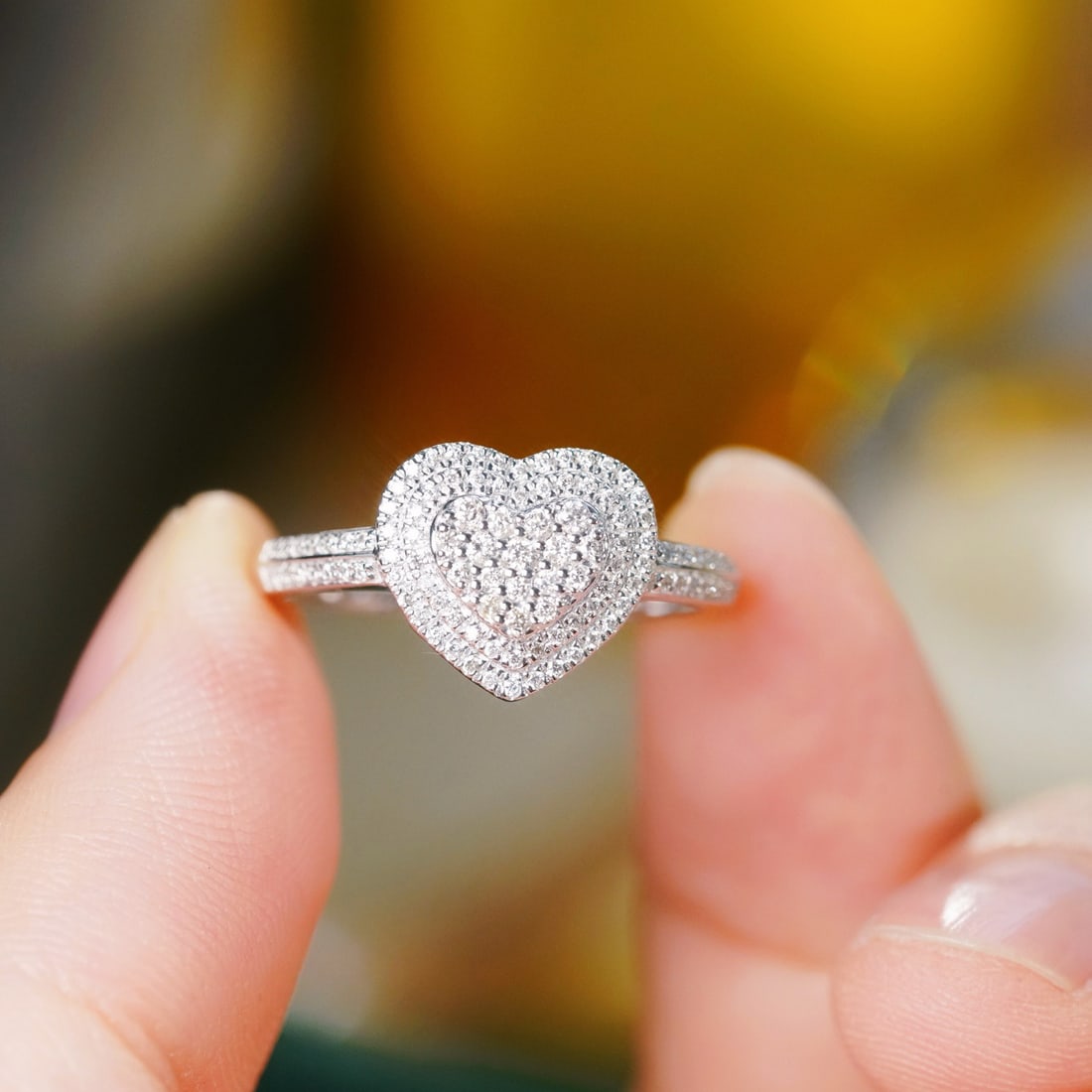 14k Gold 0.30 Ct Natural H Diamond Ring - 6