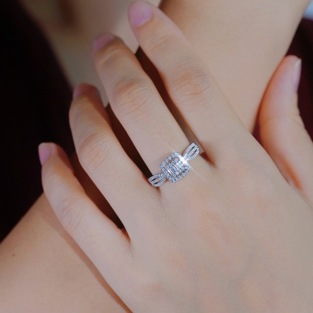 14k Gold 0.40 Ct Natural H Diamond Ring - 4