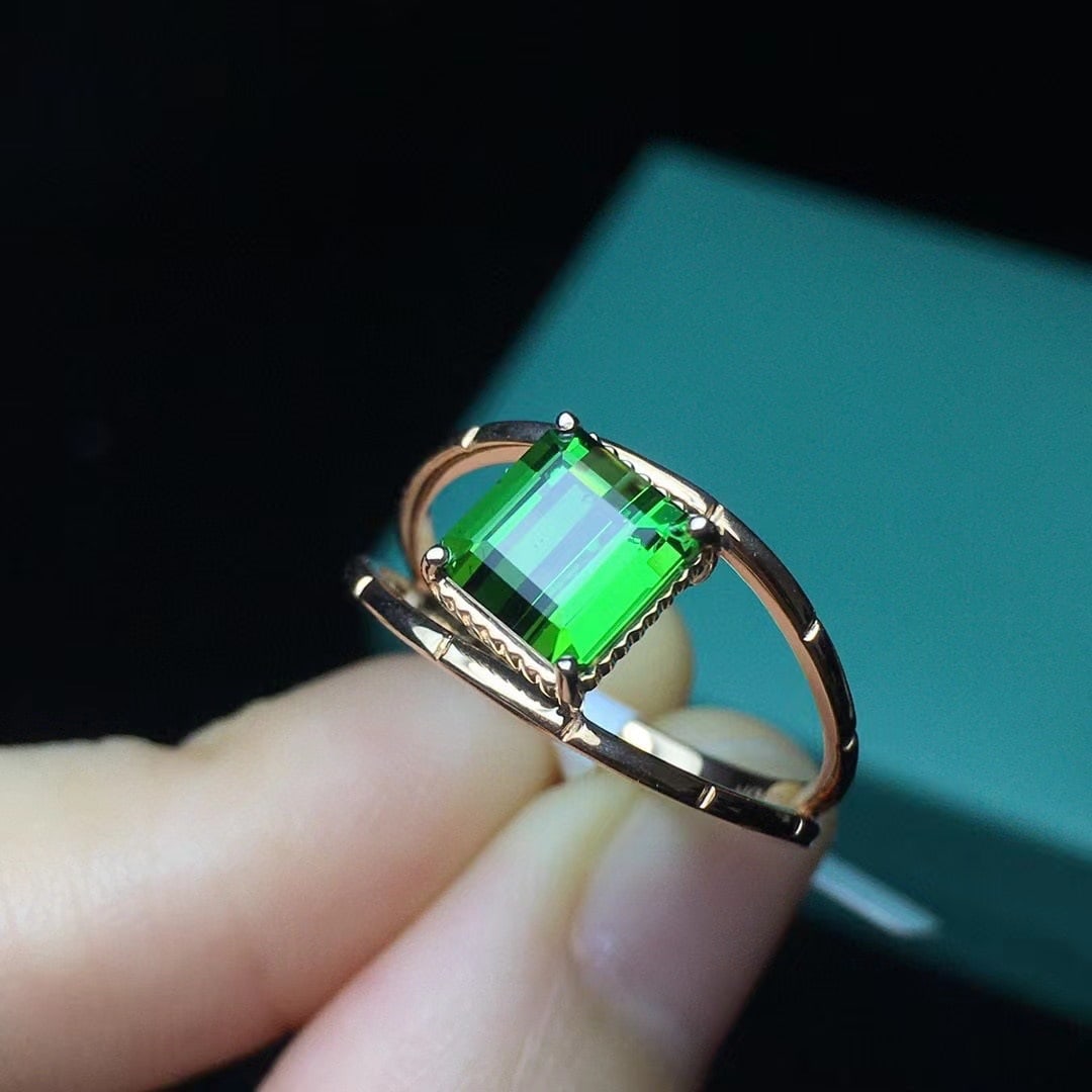 14k Gold 1.7 Ct Natural Tourmaline Ring - 4