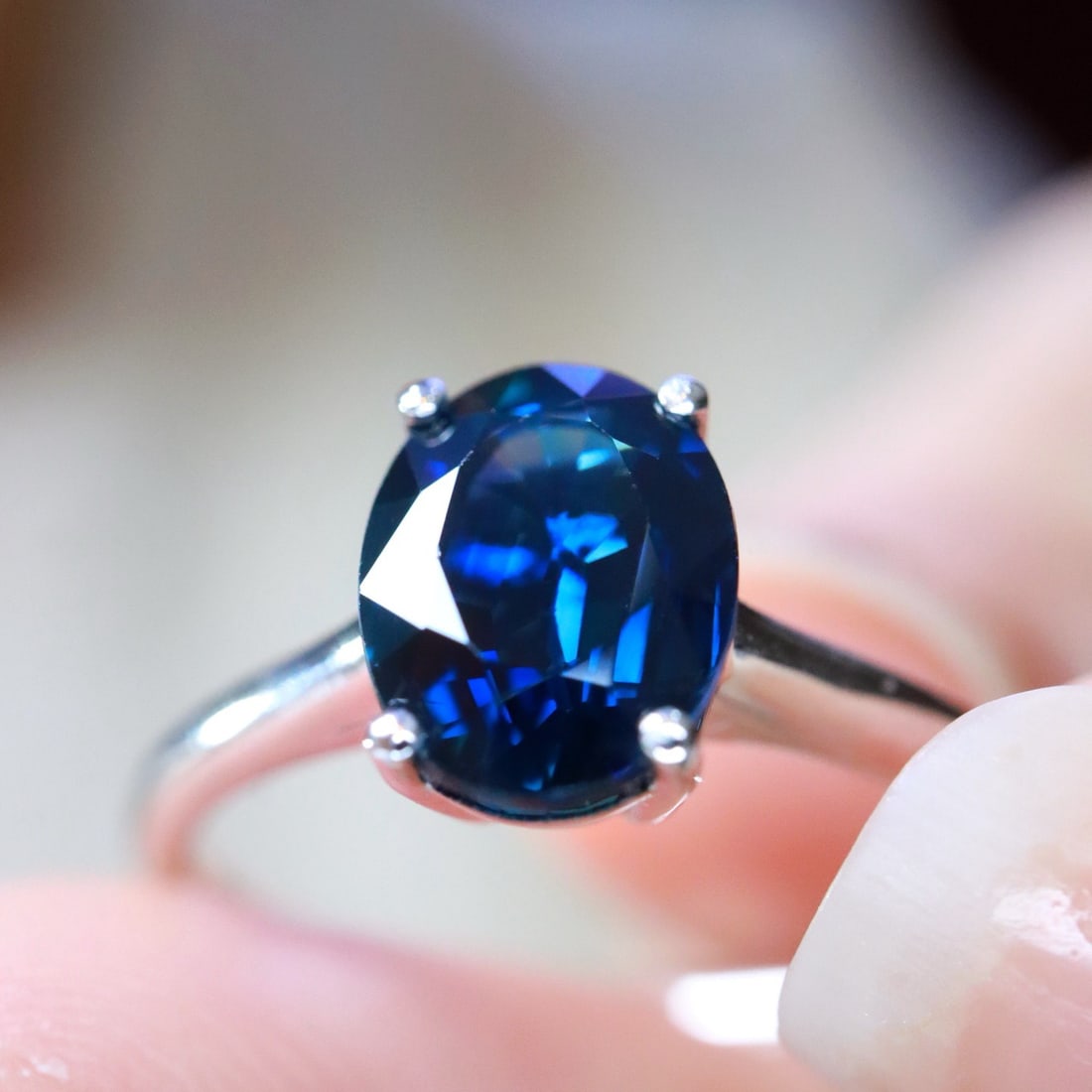 14k Gold 1.71 Ct Natural Sapphire Ring - 2