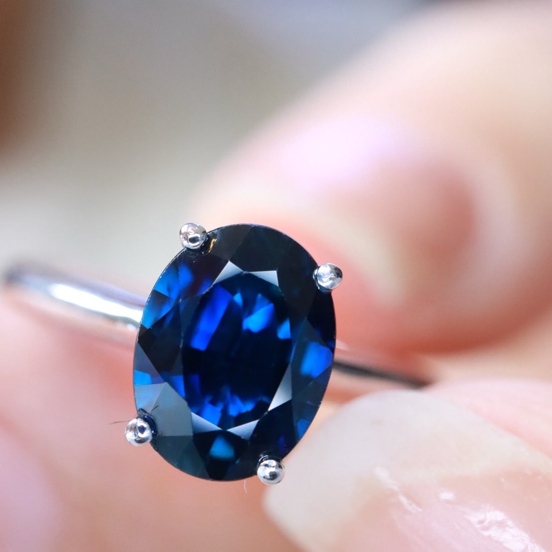 14k Gold 1.71 Ct Natural Sapphire Ring - 4