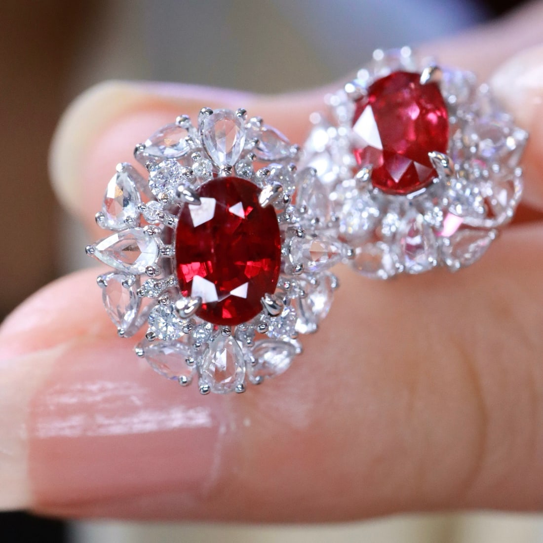 14k Gold 2.32 Ctw Natural Ruby & Sapphire Earrings - 3